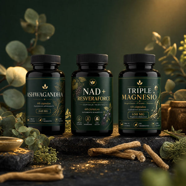 Pack Bienestar Total — Ashwagandha, NAD+ y Triple Magnesio Kénos