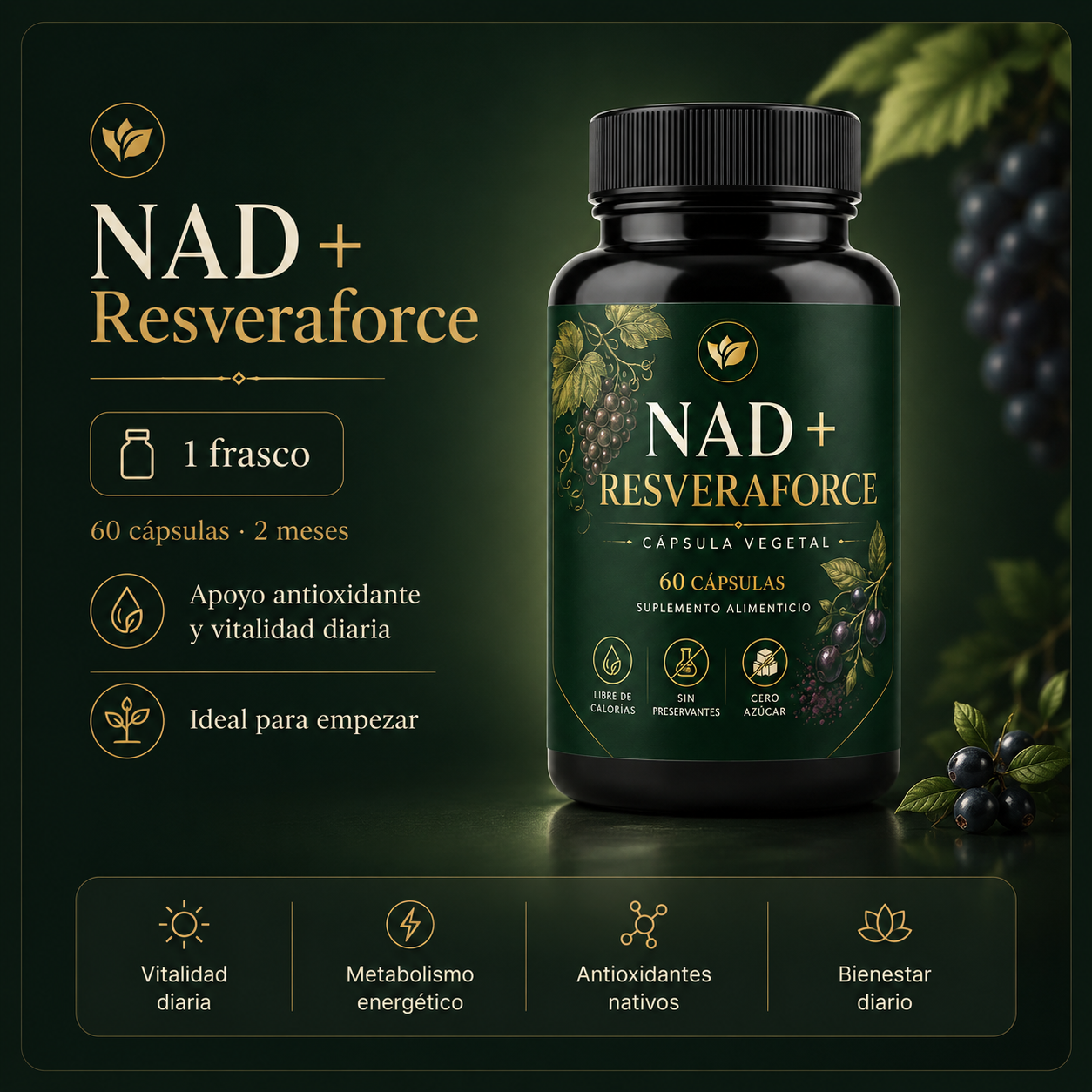 Frasco Kénos NAD+ Resveraforce