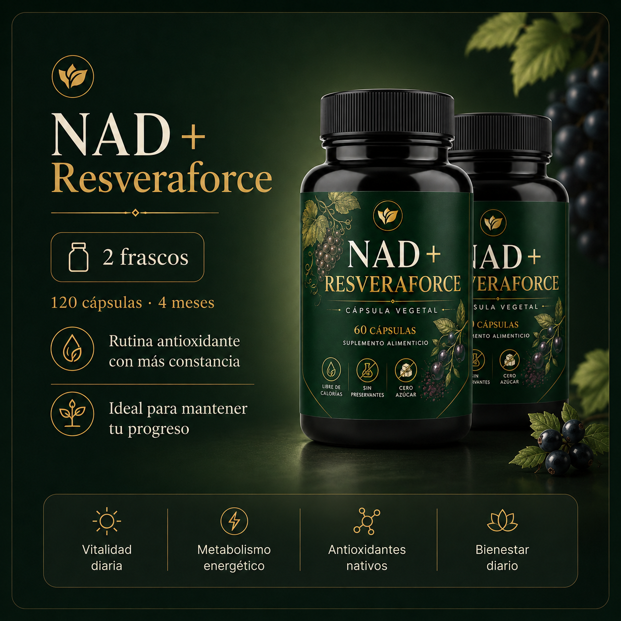 Frasco Kénos NAD+ Resveraforce